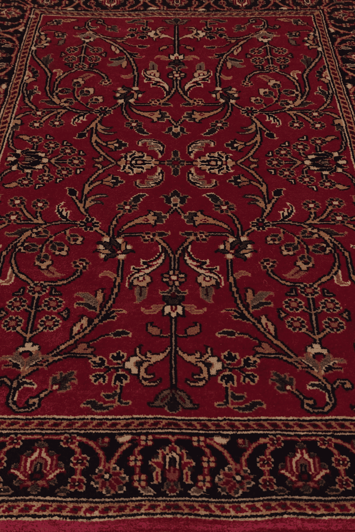 One-of-a-kind oxblood and navy Hereke Indian rug