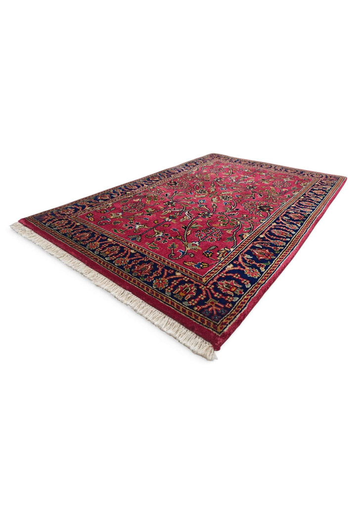 Magenta navy Hereke rug 60×90cm, Indian craftsmanship