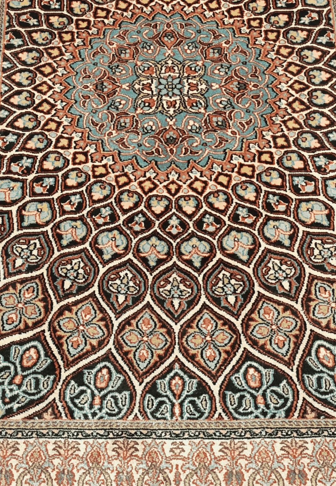 Espresso Kashmiri Silk Rug, hand-knotted, 60×94cm, photo 7