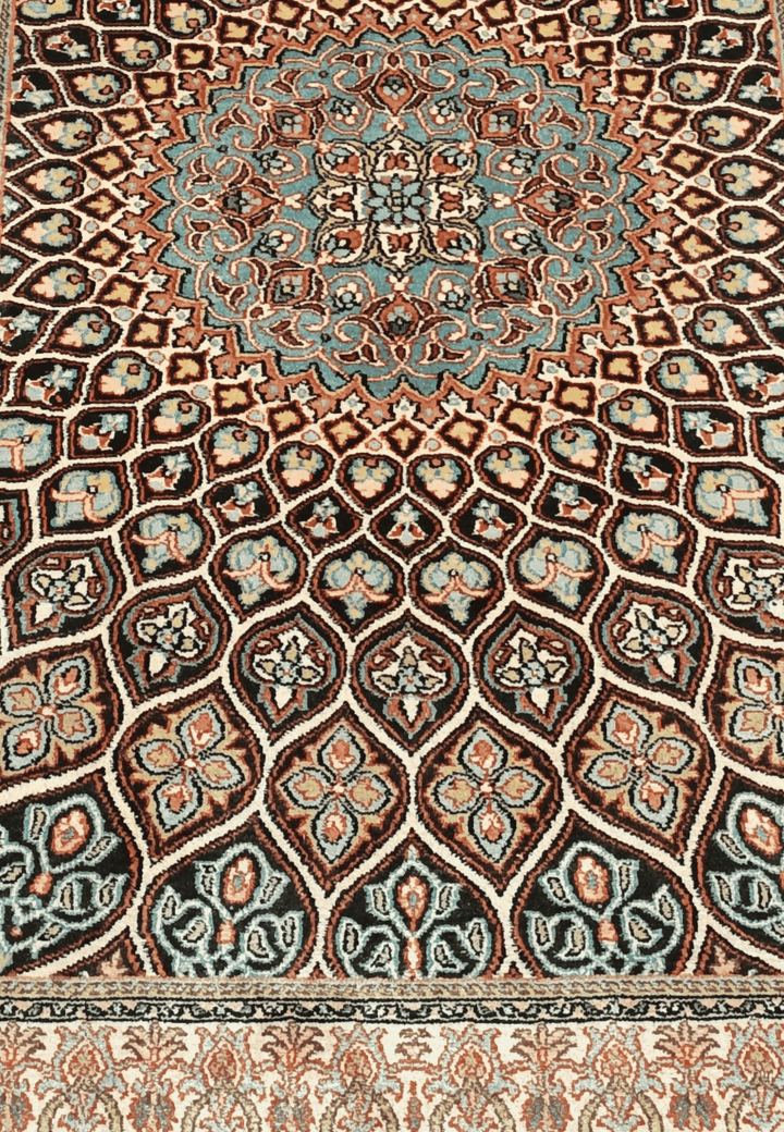Espresso Kashmiri Silk Rug, hand-knotted, 60×94cm, photo 7