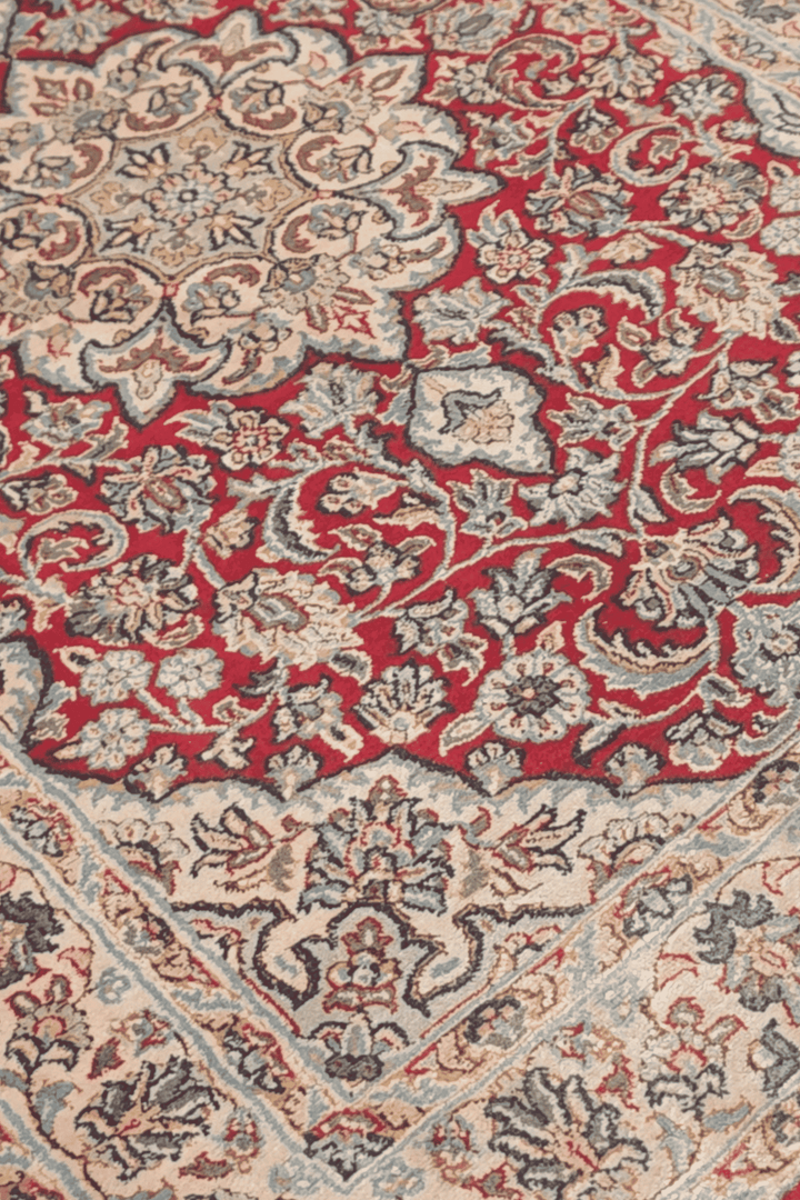 Red Kashmiri Silk Rug, hand-knotted, 62×87cm, photo 2