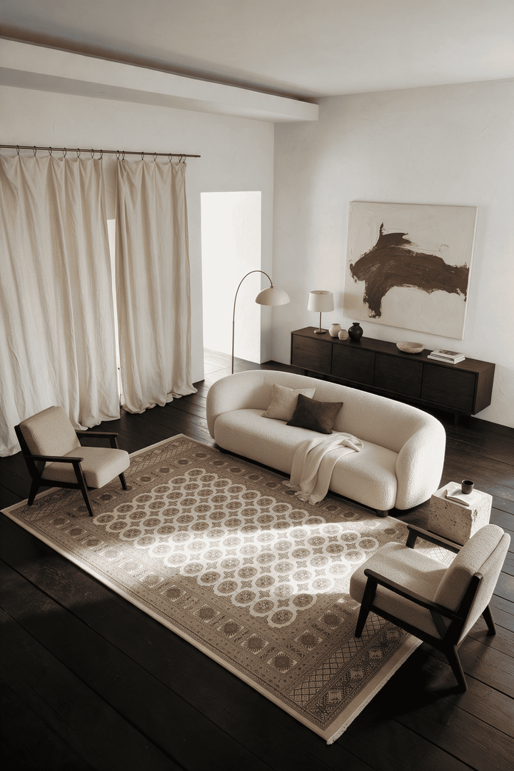 Beige Pakistani Bokhara Rug, hand-knotted, 277×373cm, photo 2
