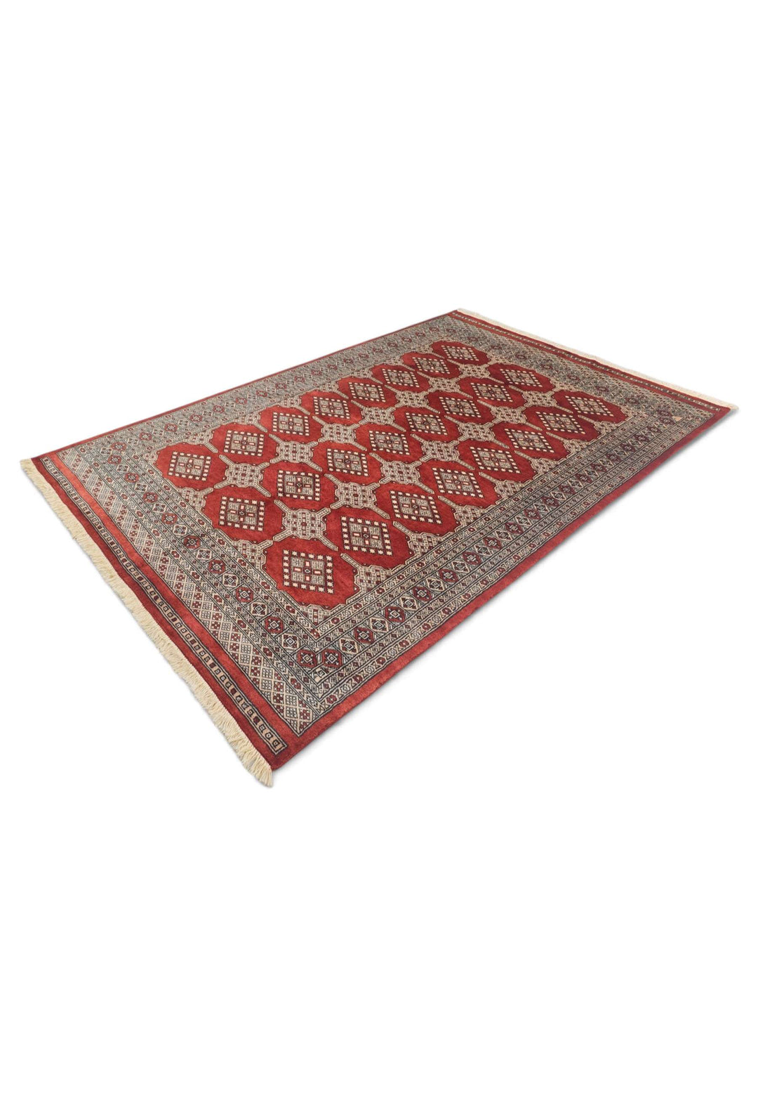 Brick red Bokhara wool rug 156×239cm, Pakistani craftsmanship