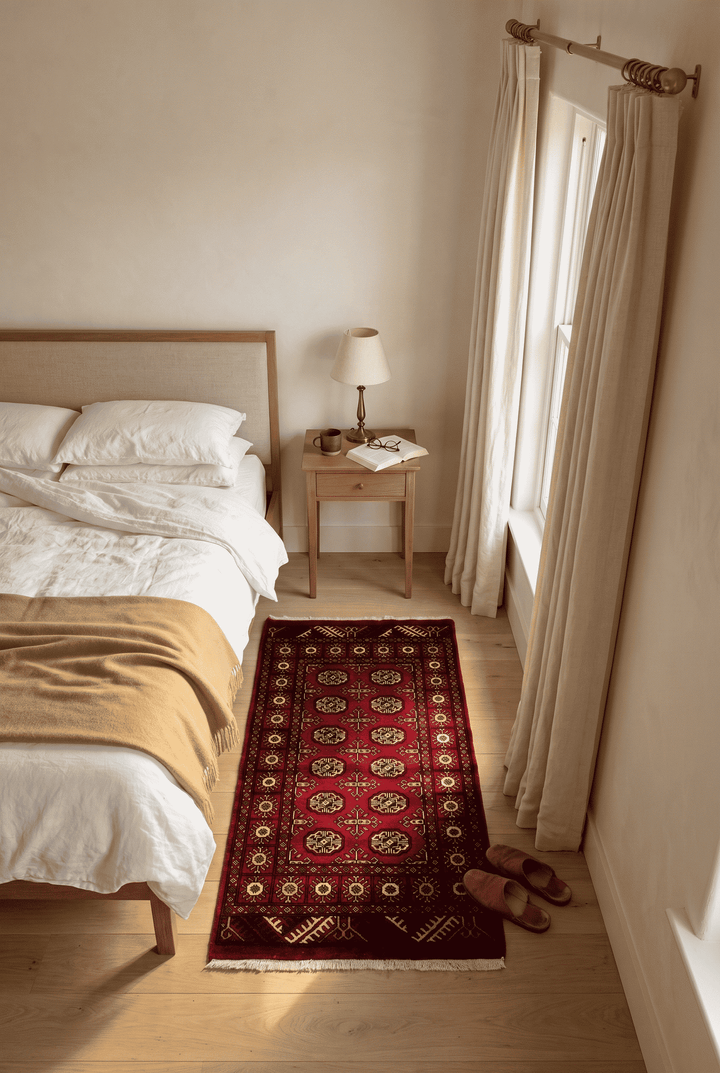 Burgundy Pakistani Bokhara Rug, hand-knotted, 97×164cm, photo 2
