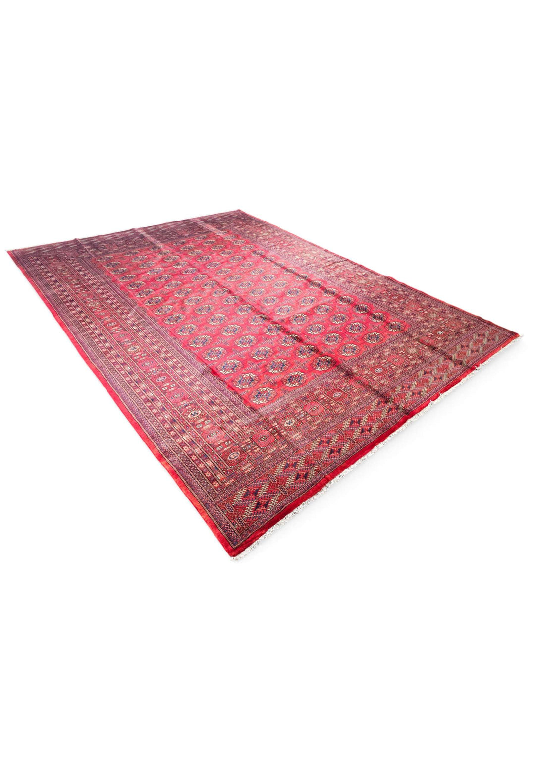 Cherry red Bokhara design rug for an extra large room, 6 tatami