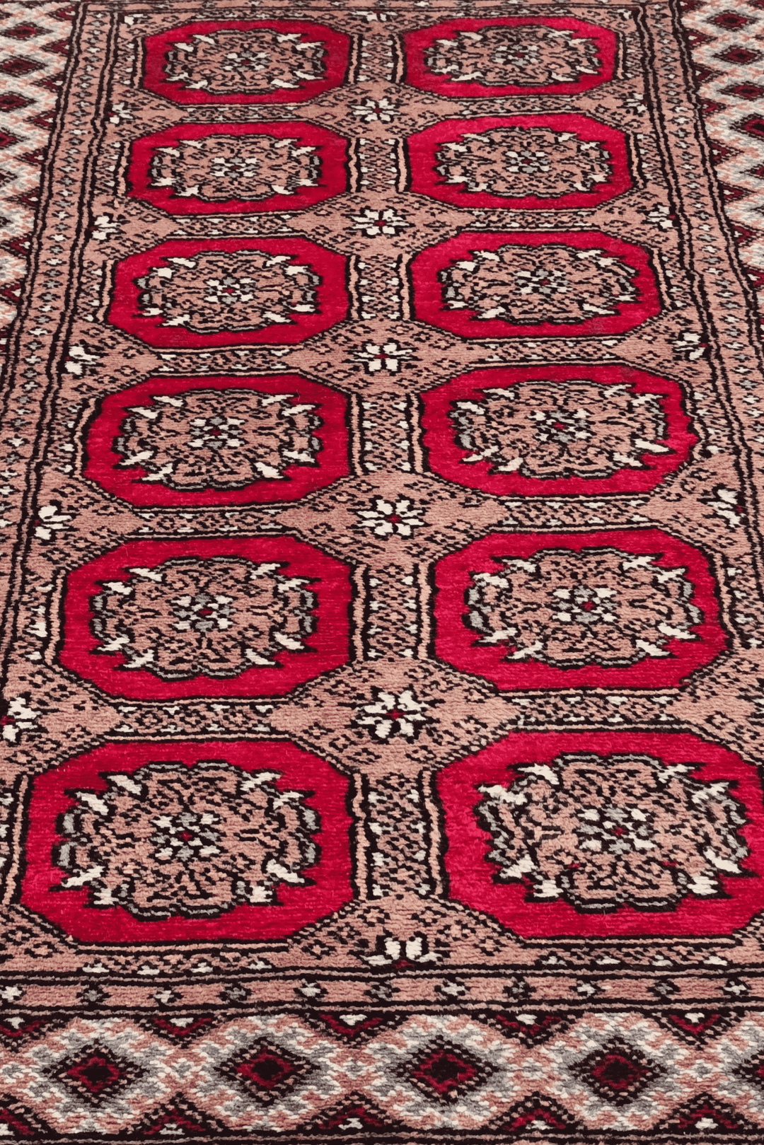 Crimson Red Pakistani Bokhara Rug, hand-knotted, 78×129cm, photo 3