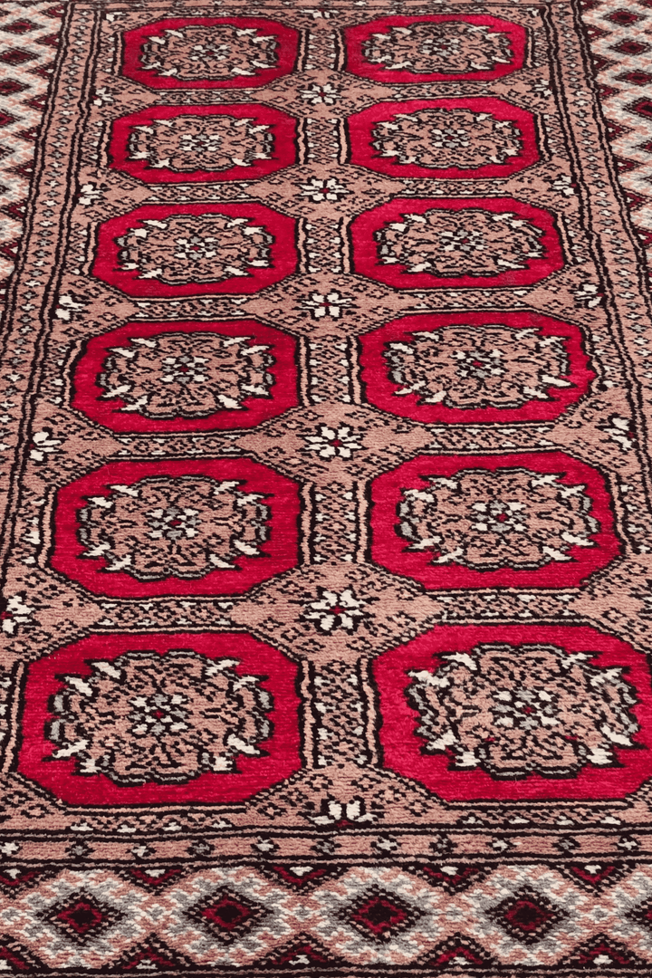 Crimson Red Pakistani Bokhara Rug, hand-knotted, 78×129cm, photo 3