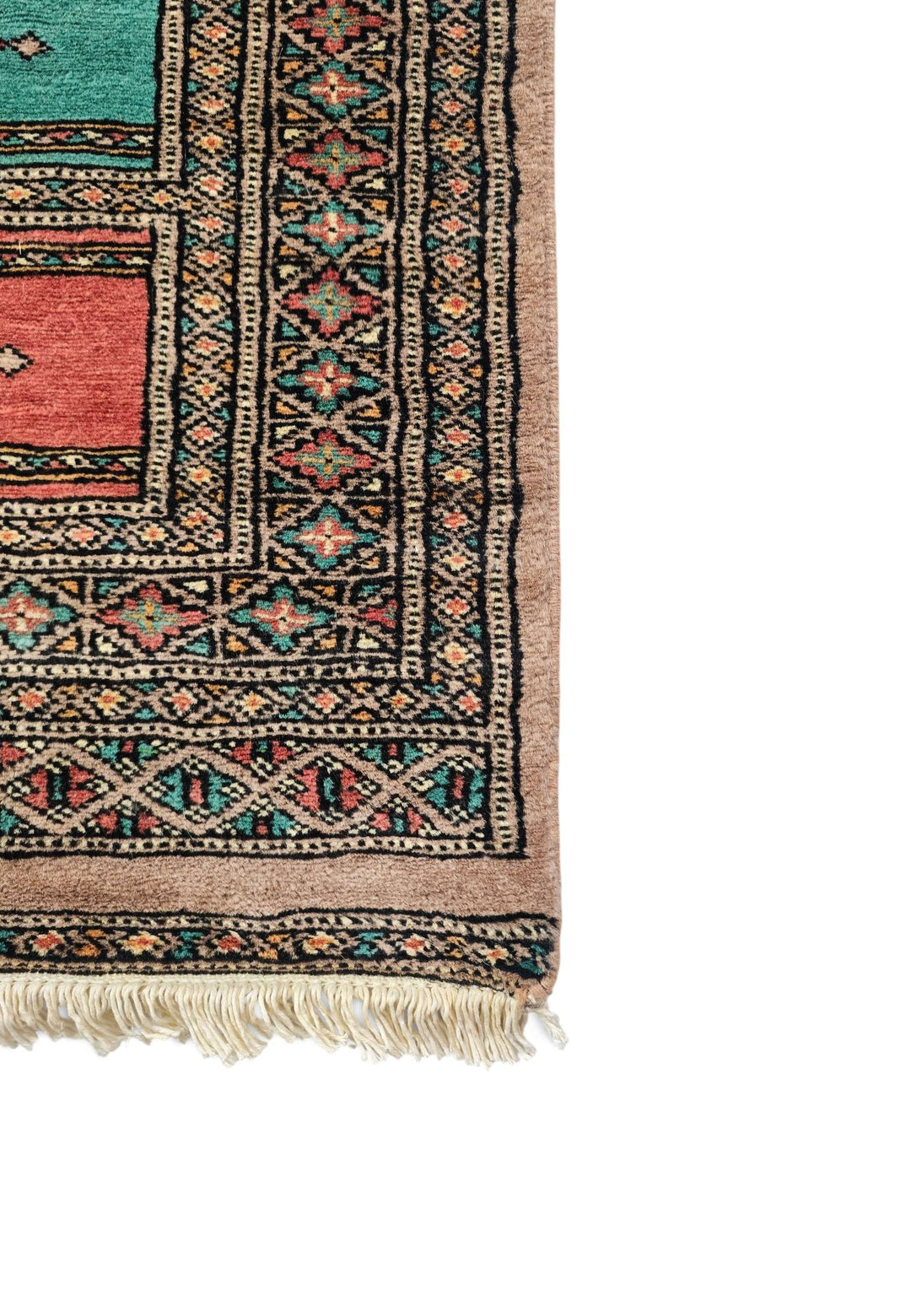 Hand-knotted camel saf Bokhara wool runner, ten arched niches