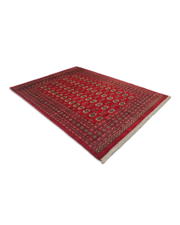 Madder red Bokhara wool rug 200×259cm, Pakistani craftsmanship
