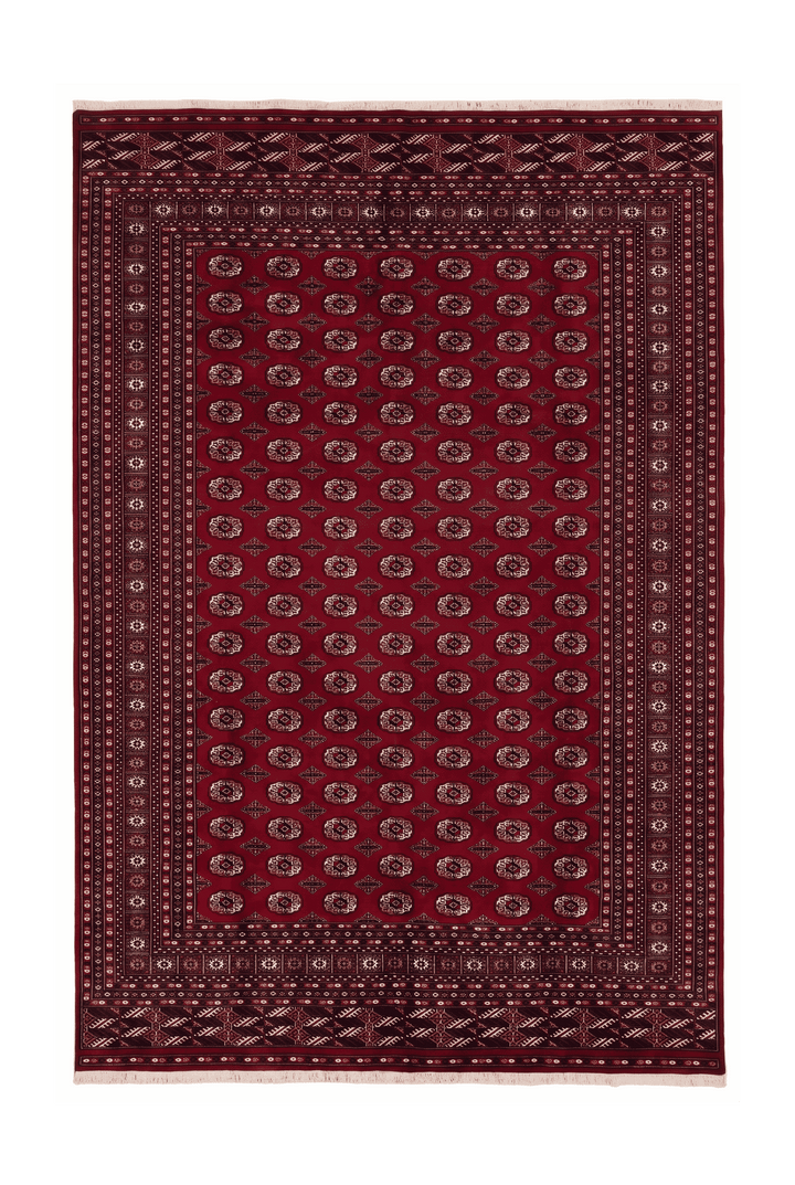 Madder red Turkmen gül Bokhara rug, 248×303cm, about 4.5 tatami