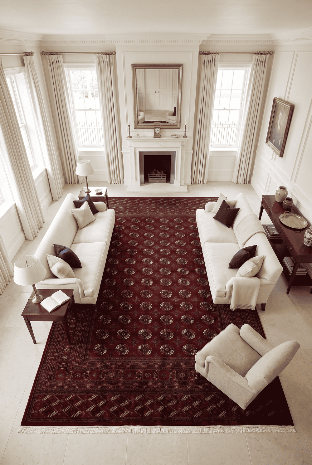 Mauve Taupe Pakistani Bokhara Rug, hand-knotted, 282×369cm, photo 2