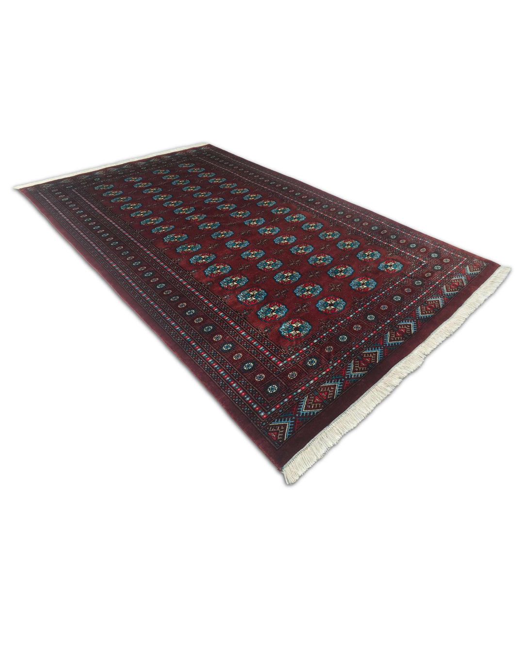 Oxblood Bokhara wool rug 169×270cm, Pakistani craftsmanship