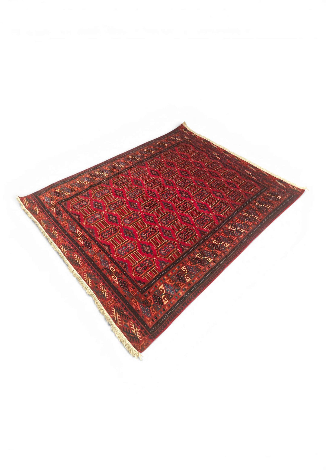 Deep red Afghan rug 132×167cm, about 1.5 tatami