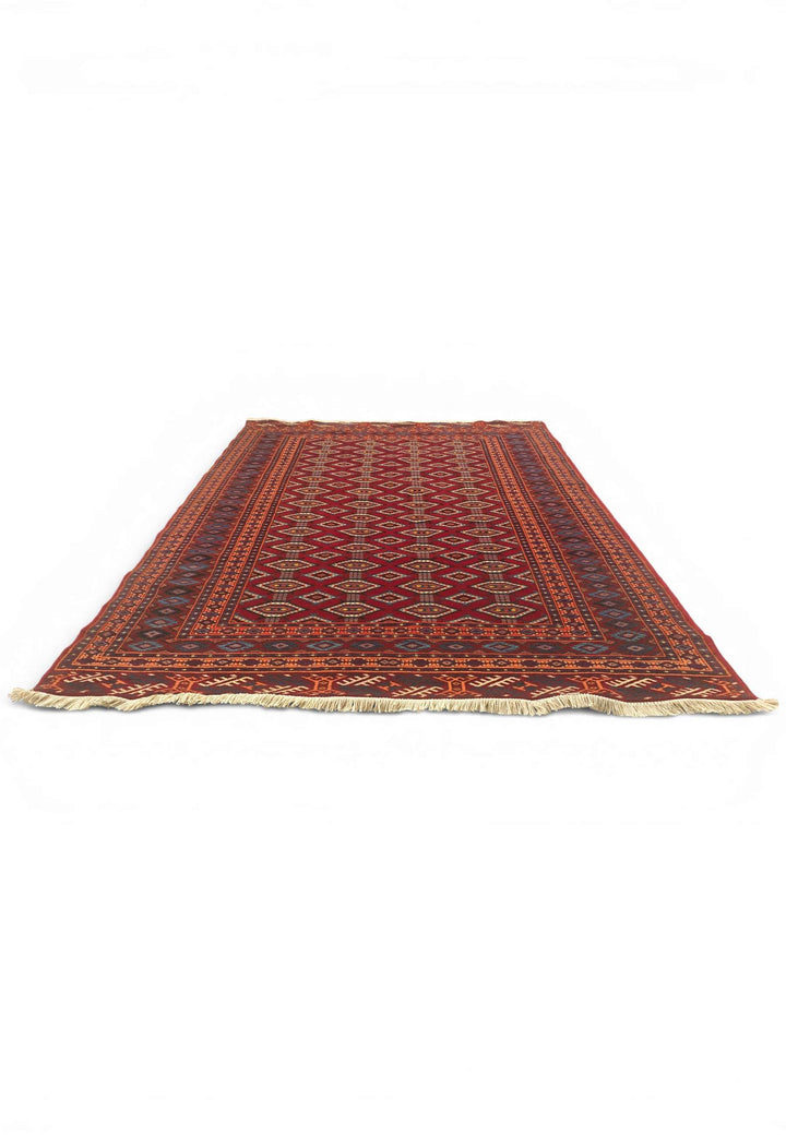 Deep red Afghan rug 137×176cm, about 1.5 tatami