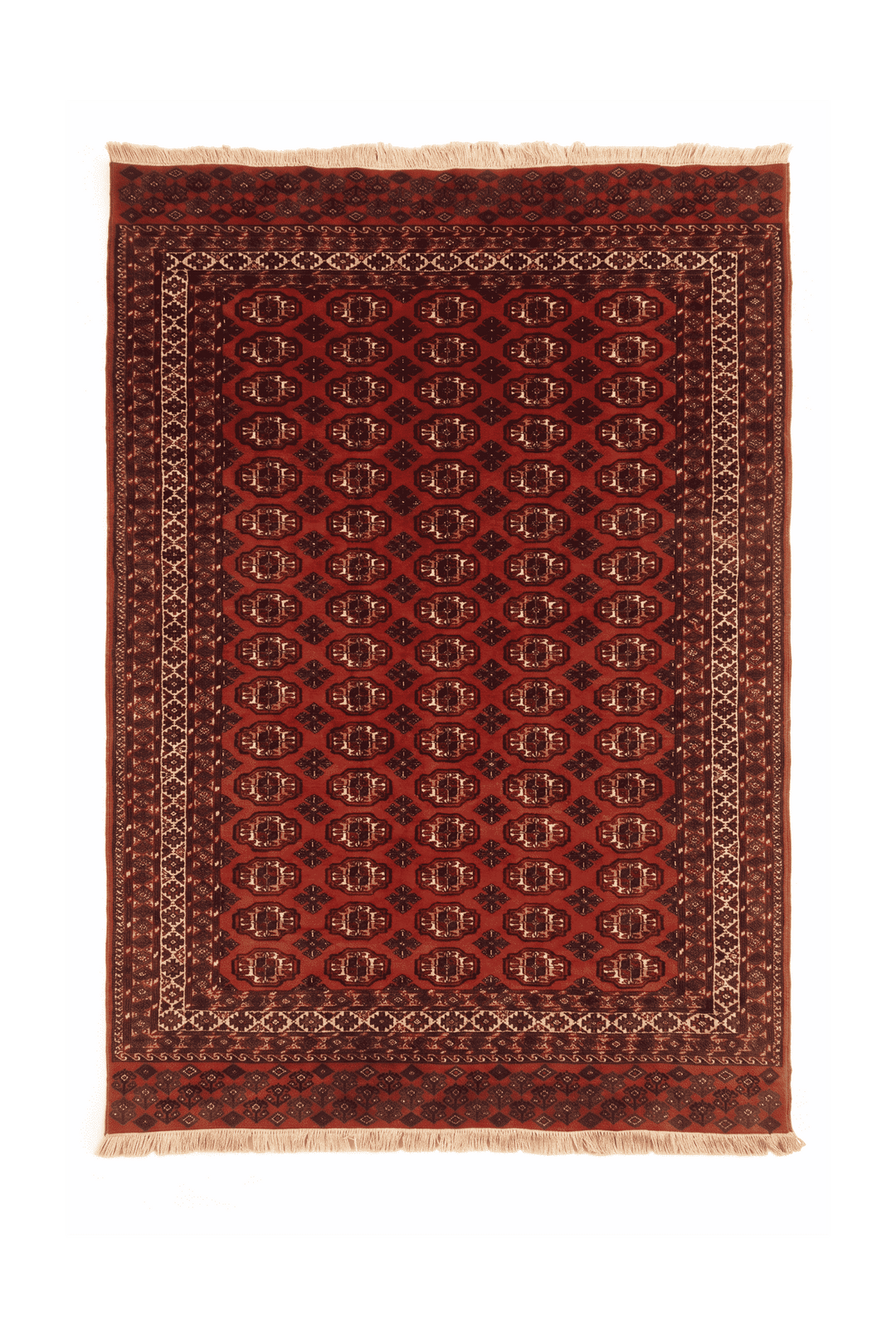 Red Bokhara gül Afghan Sherwan rug, 138×181cm, about 1.5 tatami