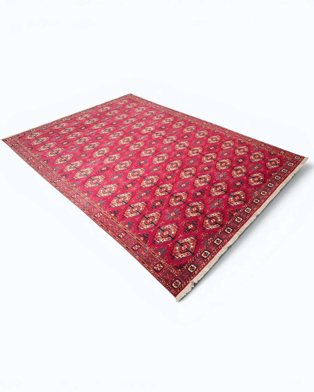 Red Turkmen Bokhara Afghan rug, Afghanistan craftsmanship