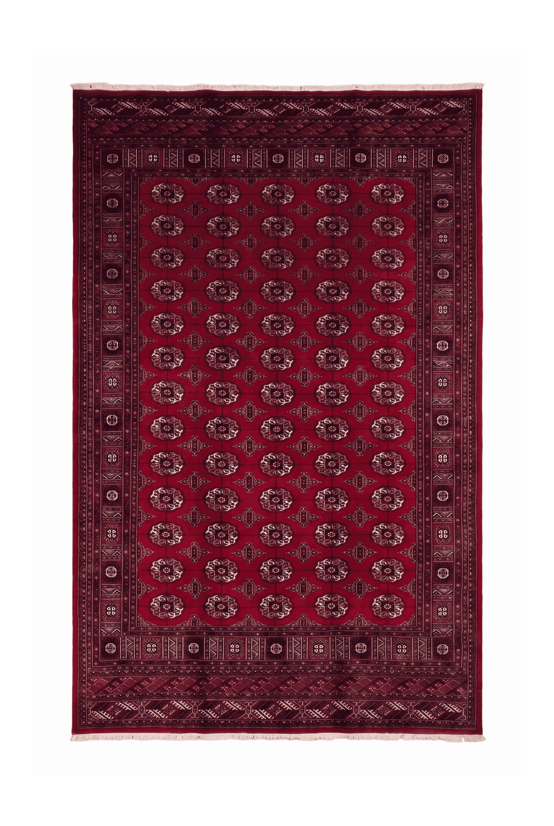 Red Turkmen gül Bokhara rug, 219×291cm, about 4.5 tatami