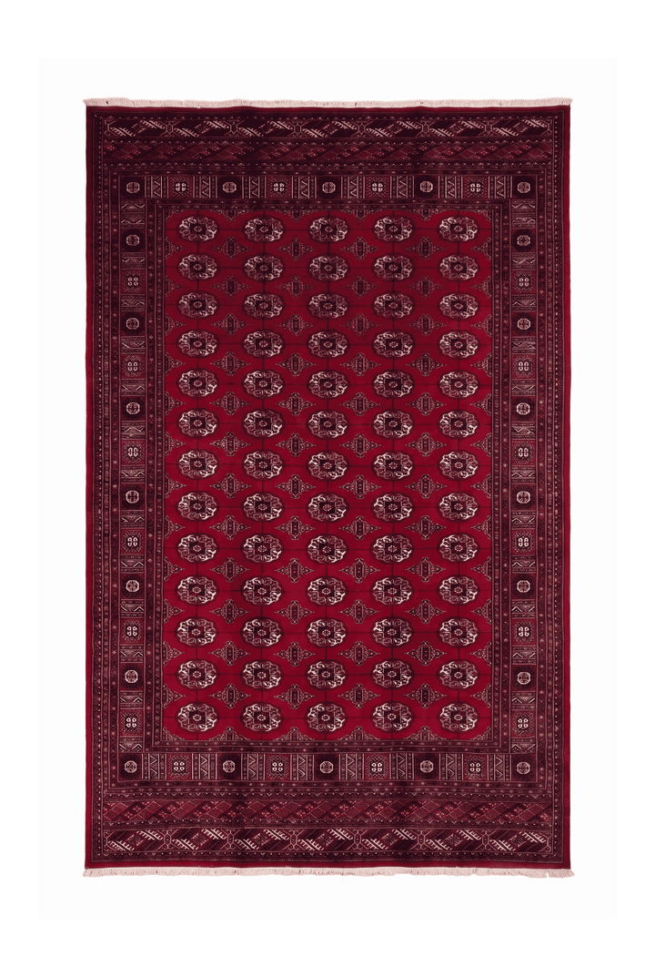 Red Turkmen gül Bokhara rug, 219×291cm, about 4.5 tatami