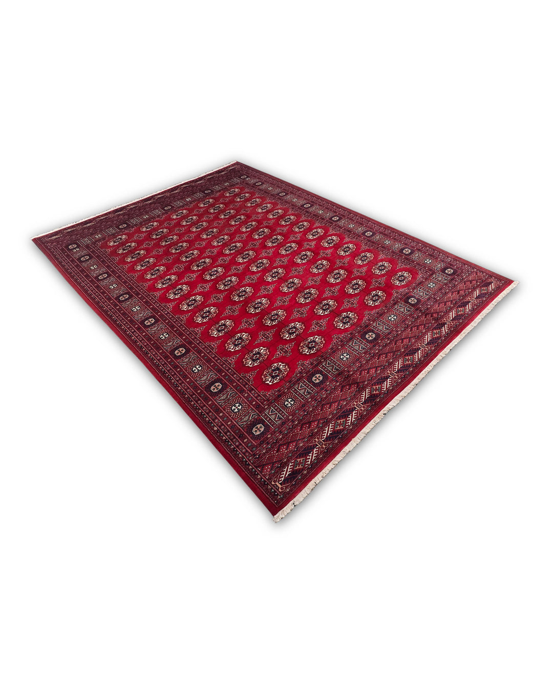 Red Bokhara wool rug 219×291cm, Pakistani craftsmanship