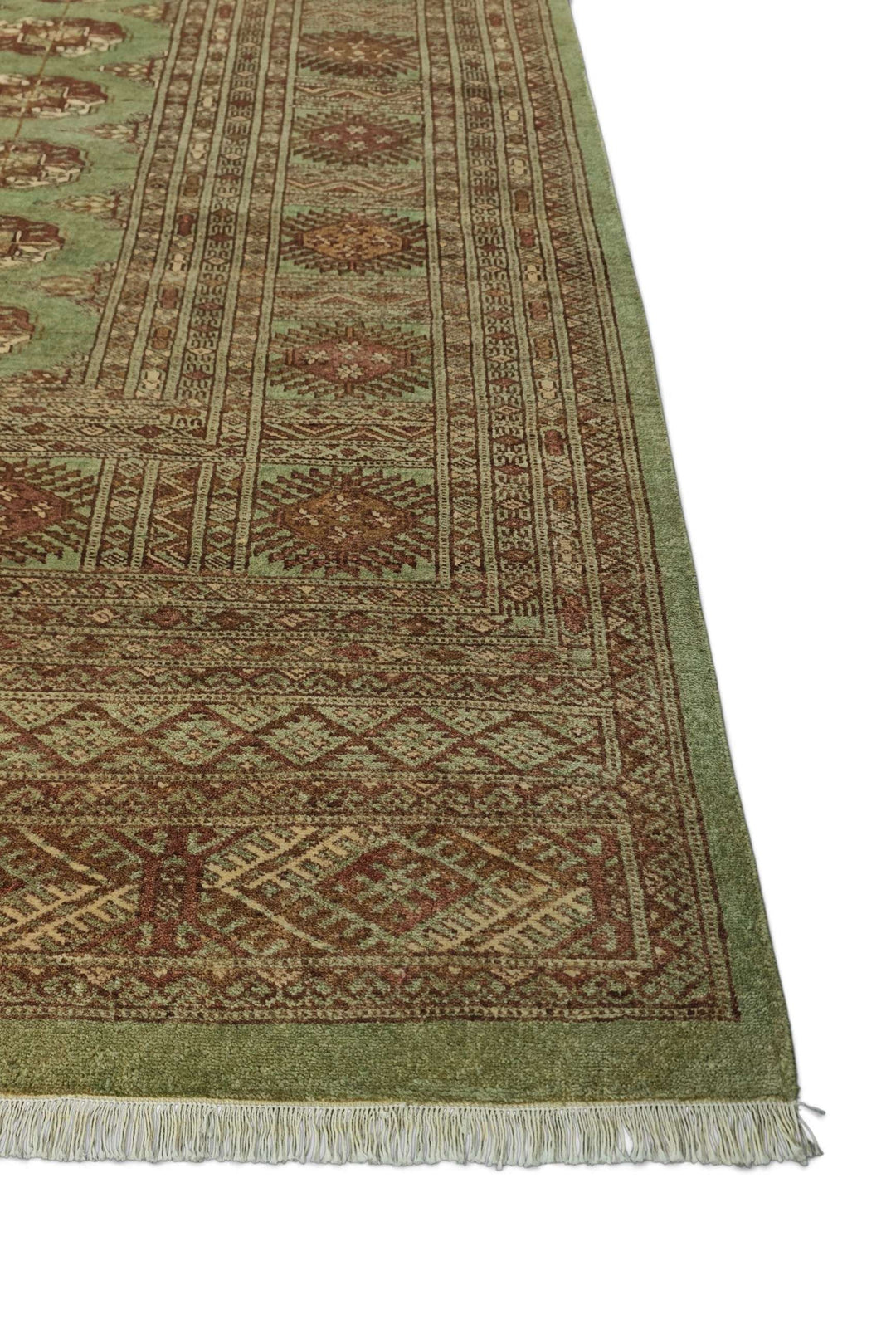 Sage Pakistani Bokhara Rug, hand-knotted, 300×419cm, photo 9