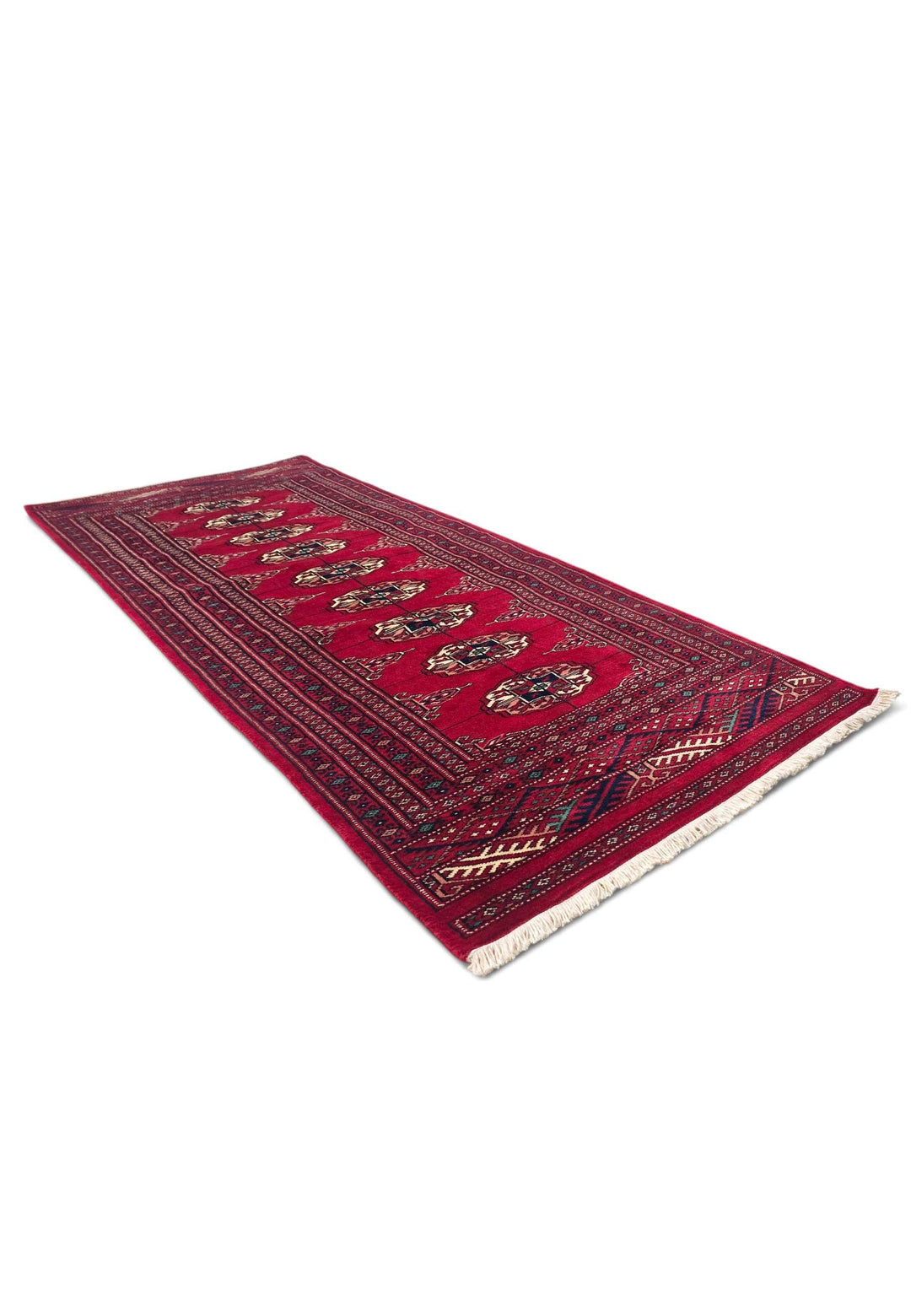 Wine red and cream threaded gül rug for a bedroom, 109×195cm