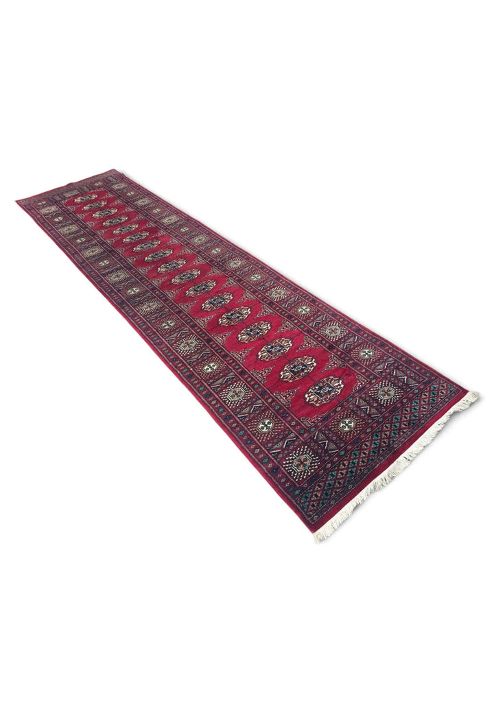 Wine cream Bokhara runner 75×299cm, Pakistani craftsmanship