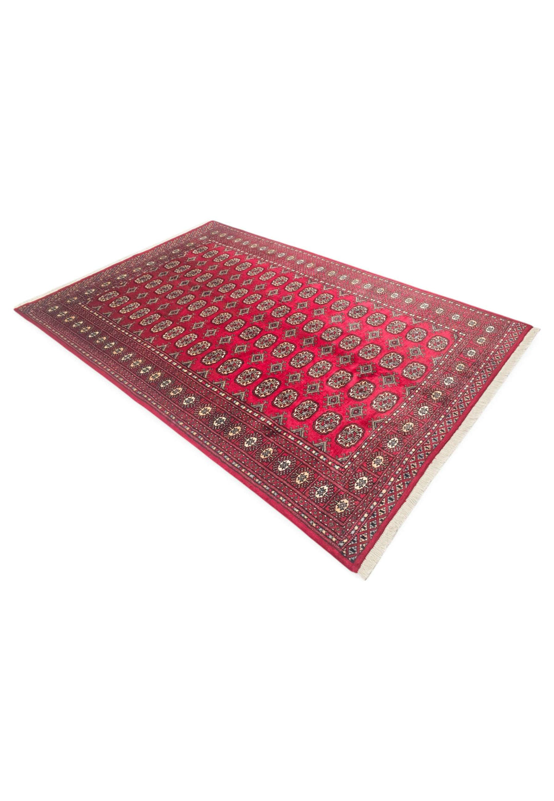 Wine red Turkmen gül rug for a bedroom, about 2 tatami