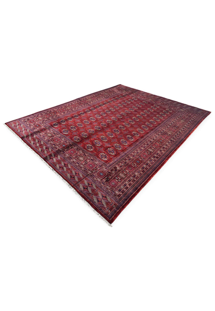 Wine red Sherwan wool rug 280×359cm, Afghanistan craftsmanship