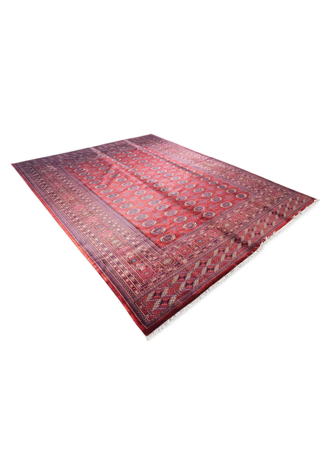 One-of-a-kind wine red Afghan Sherwan hand-knotted rug