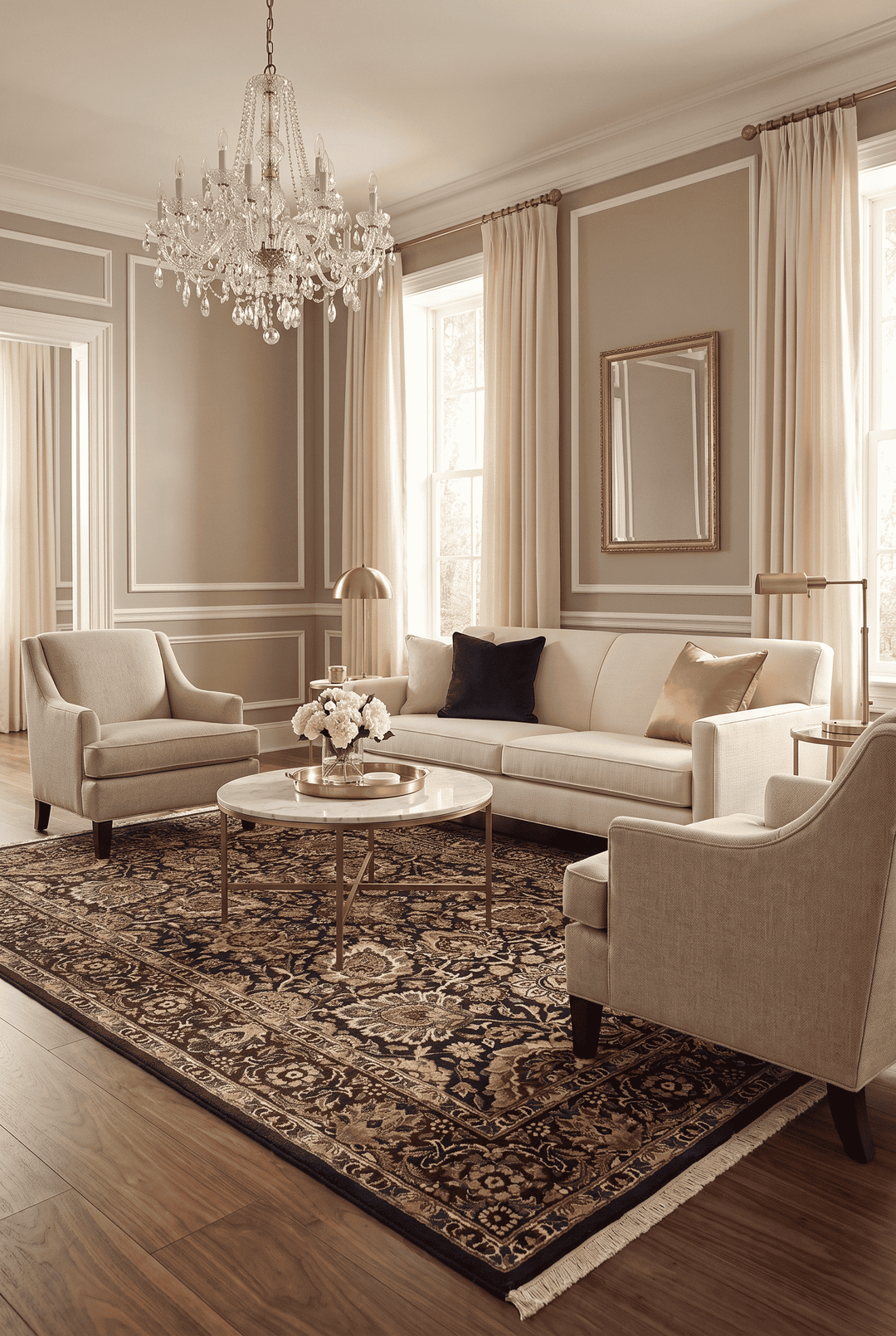 Border detail of jet black hand-knotted double-knot rug