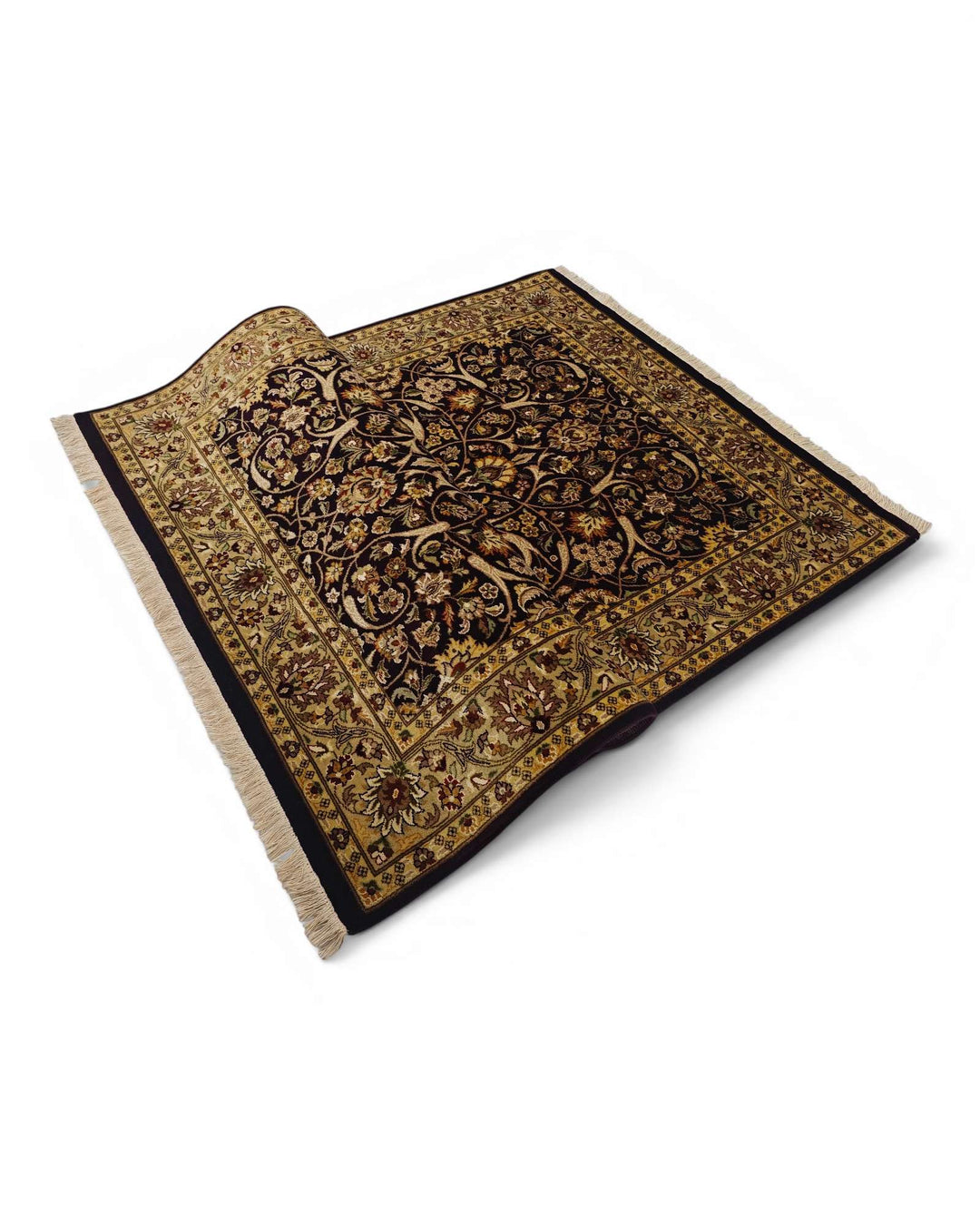 Corner of midnight vine Tabriz Pakistani double-knot rug