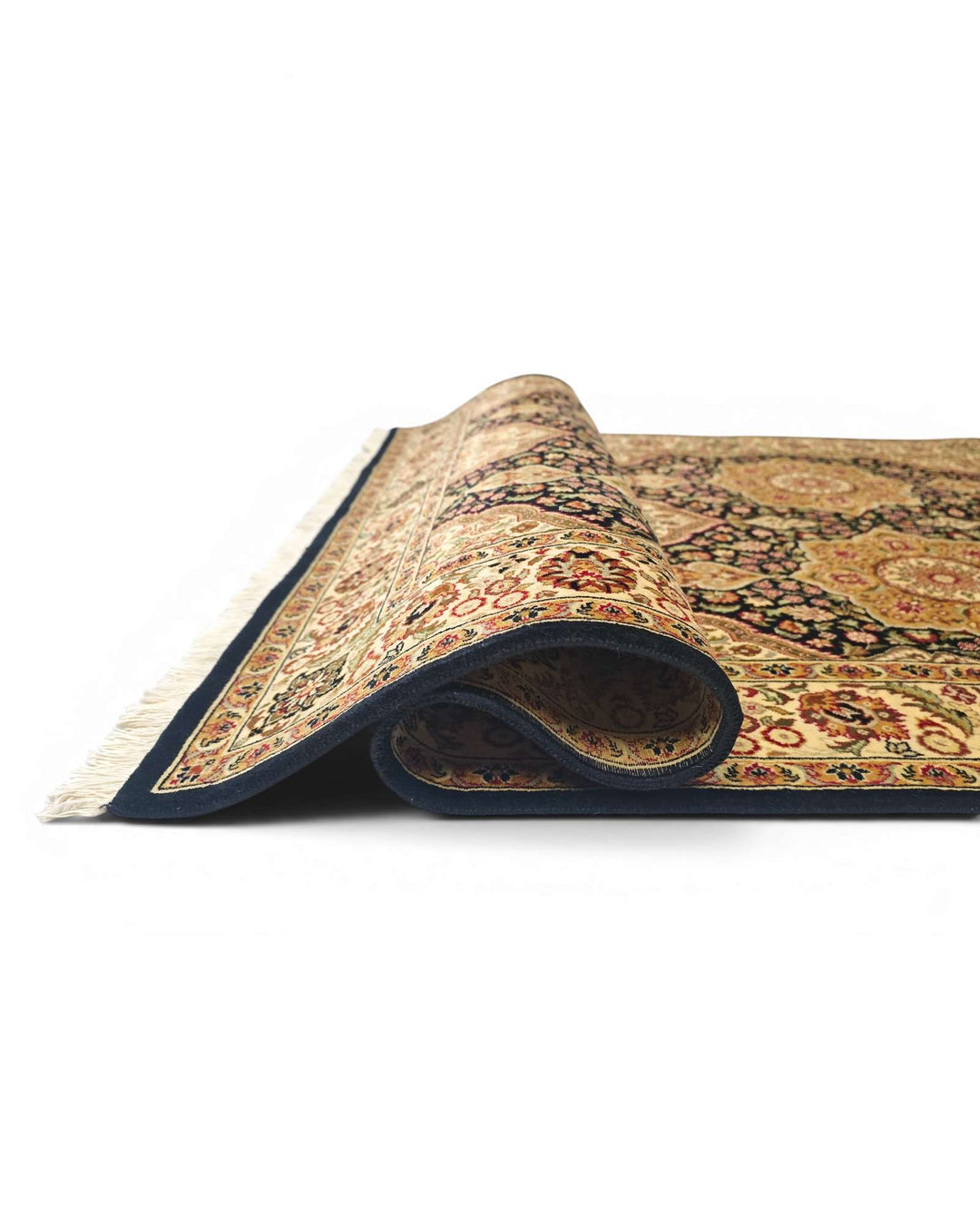 Gold star medallion Tabriz hand-knotted Pakistani rug