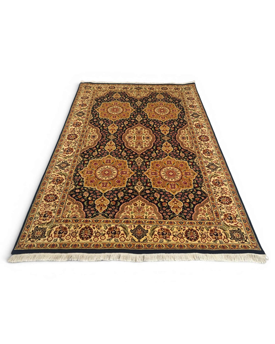 Gilded star Tabriz rug, Pakistani double-knot weave