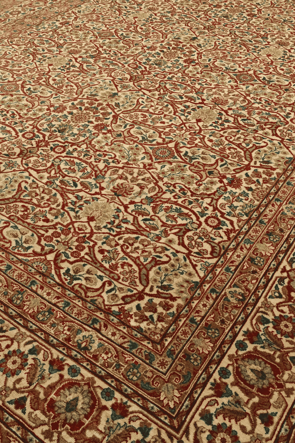 Afshan Shah Abbasi lattice detail in cream and red