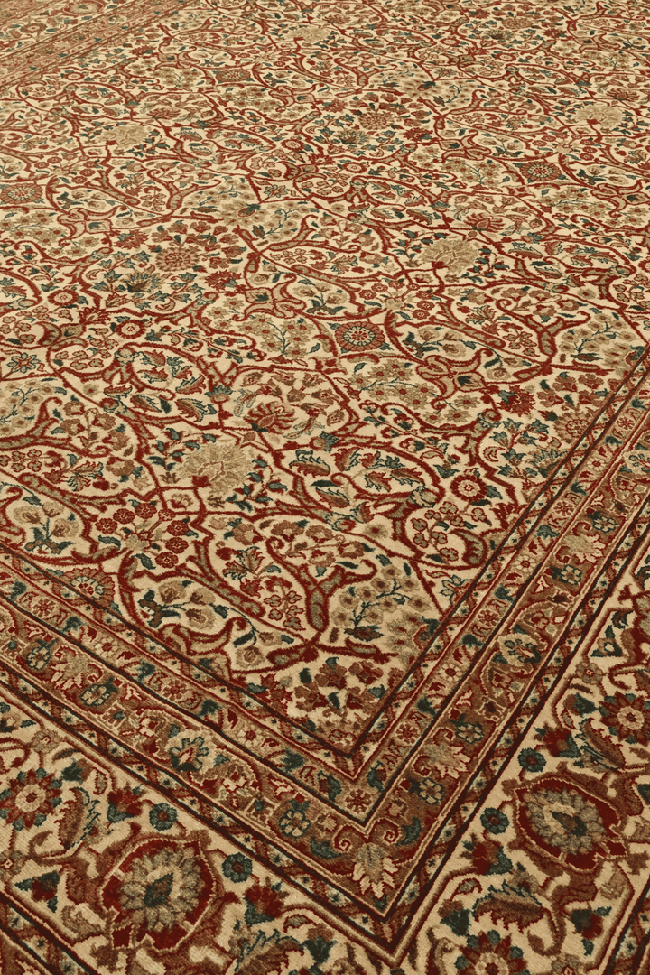 Afshan Shah Abbasi lattice detail in cream and red