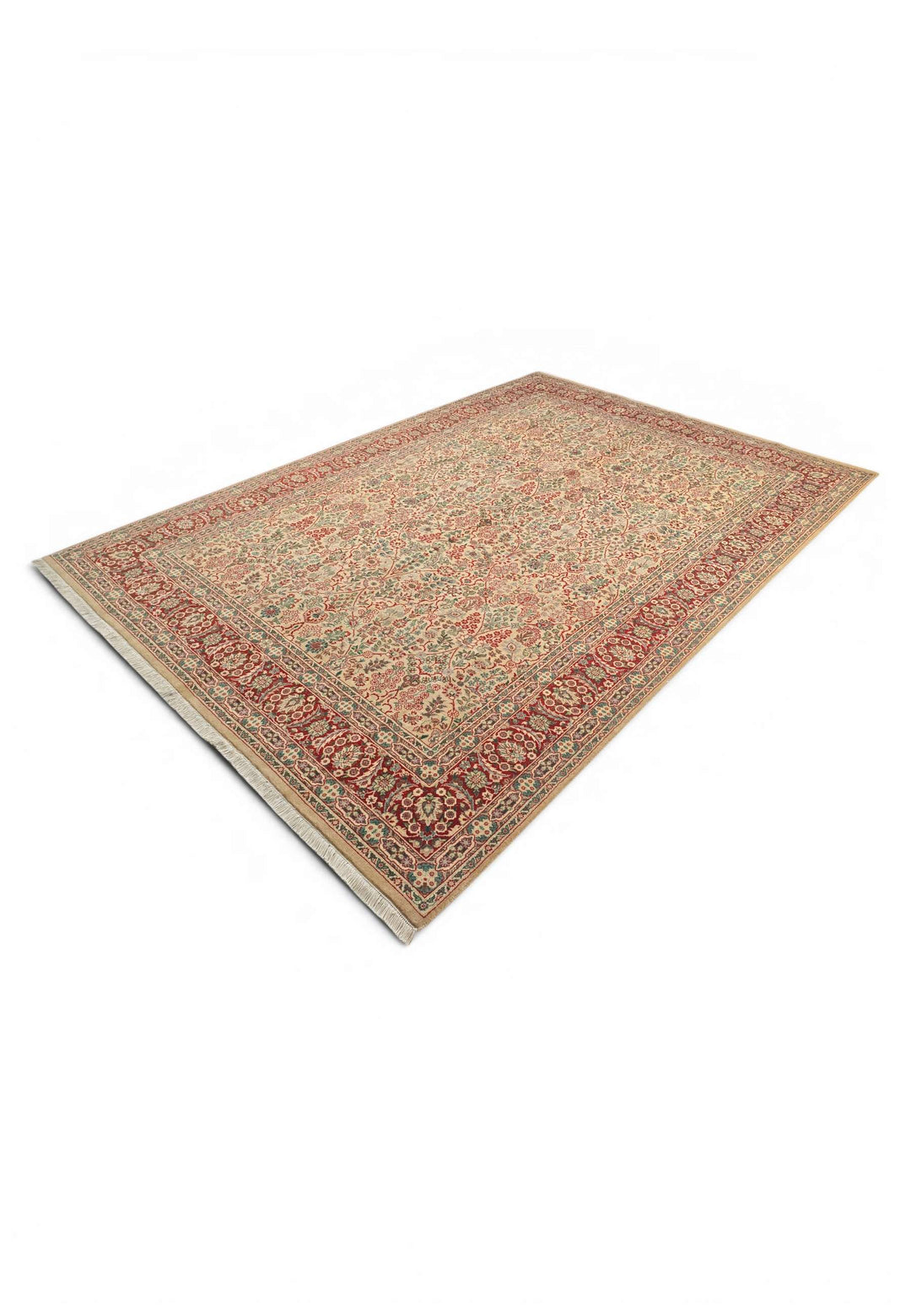 Cream red Tabriz rug 188×271cm, Pakistani double-knot weave