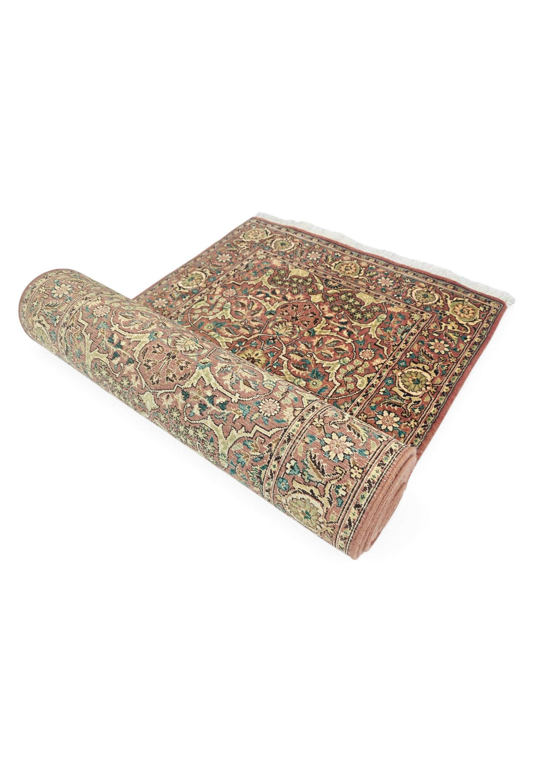 Brick red and cream Shah Abbasi runner for a long hallway