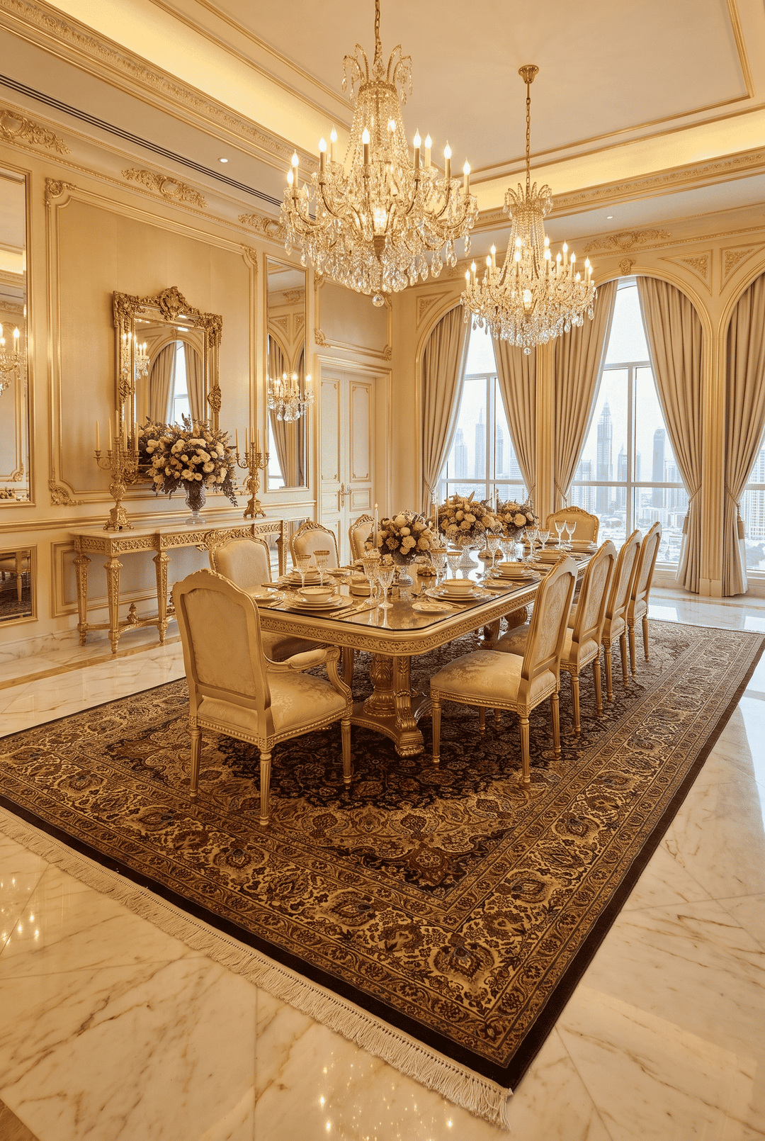 Border detail of espresso gold hand-knotted double-knot rug