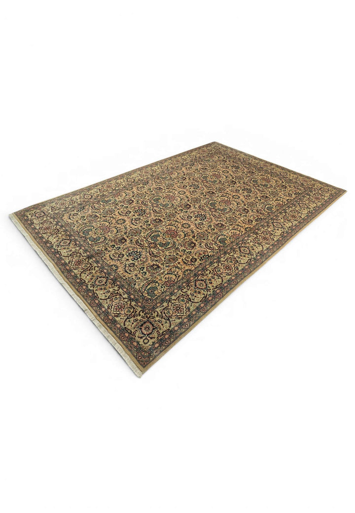 Gold teal rug 185×273cm, Pakistani double-knot weave