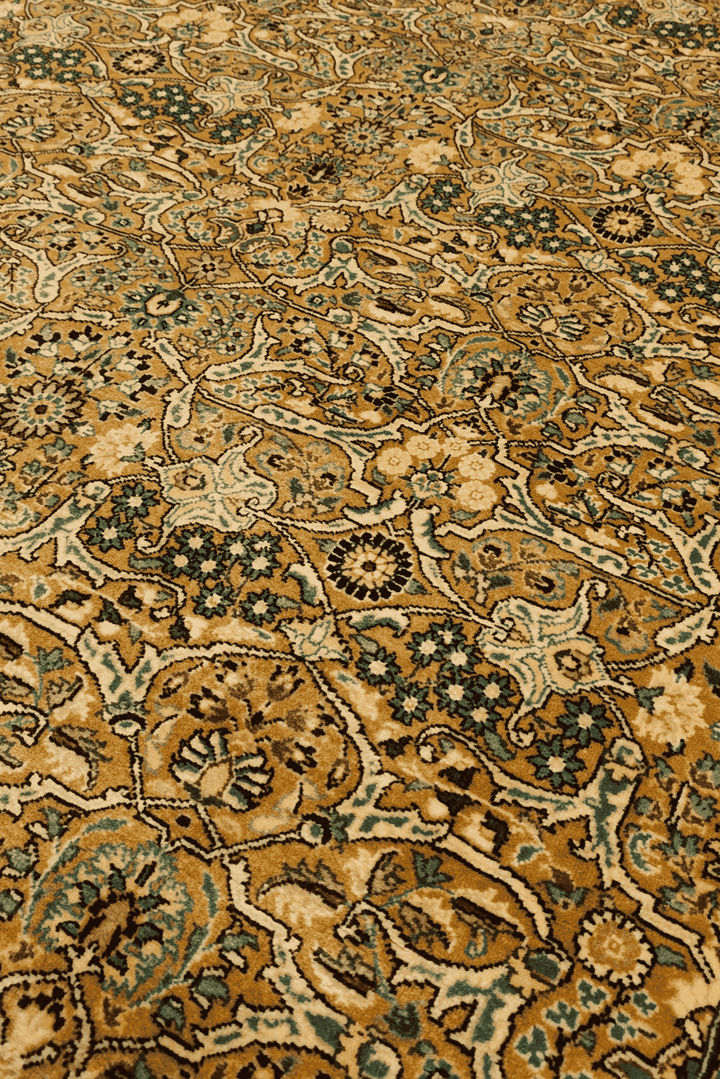 All-over Herati detail in sage and gold on Pakistani rug