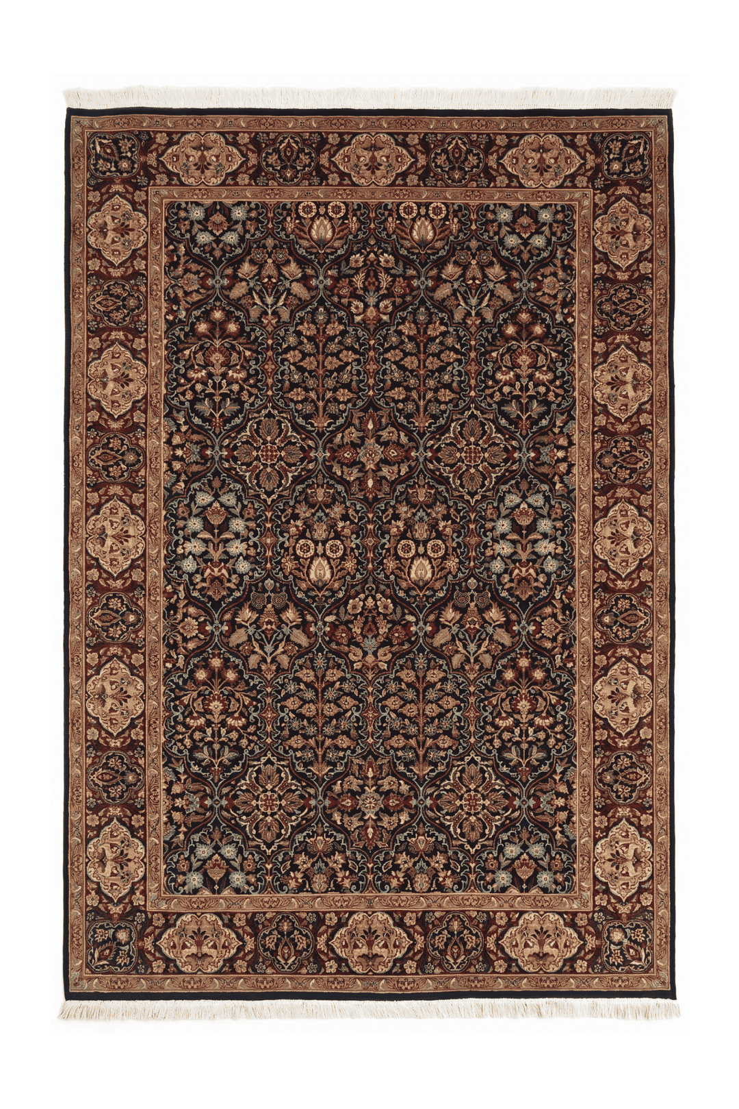 Paradise garden all-over floral Tabriz rug, hand-knotted Pakistani wool
