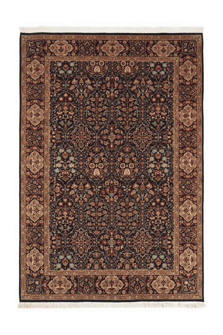 Paradise garden all-over floral Tabriz rug, hand-knotted Pakistani wool