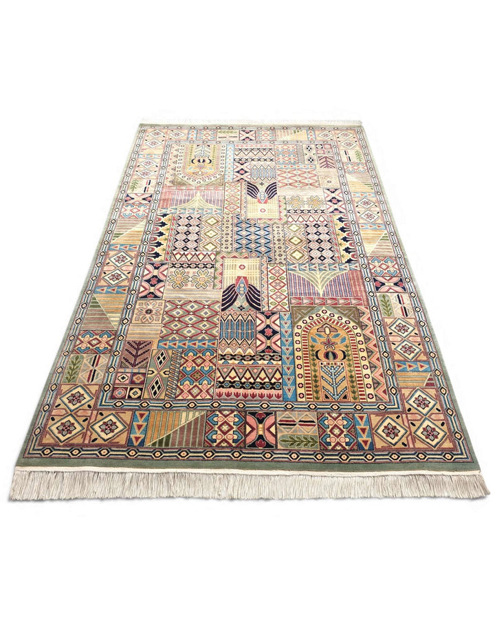 Bakhtiari garden panel rug, Pakistani double-knot weave