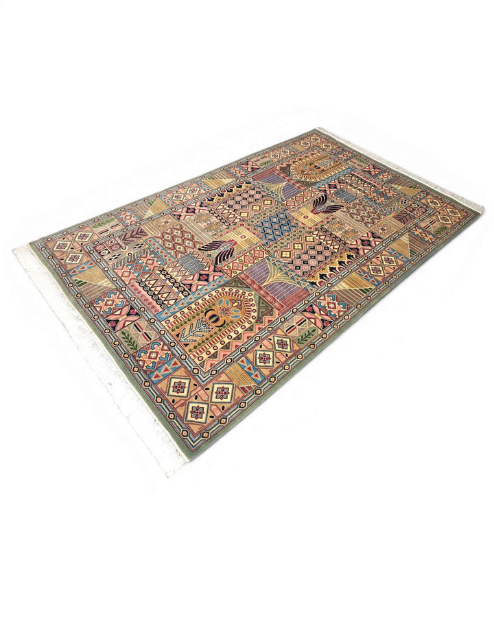 One-of-a-kind Bakhtiari garden panel Pakistani rug