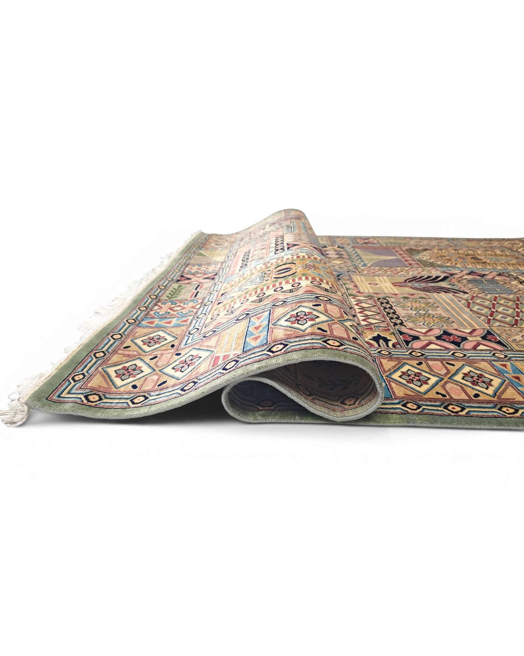 Corner of Bakhtiari garden Pakistani double-knot rug