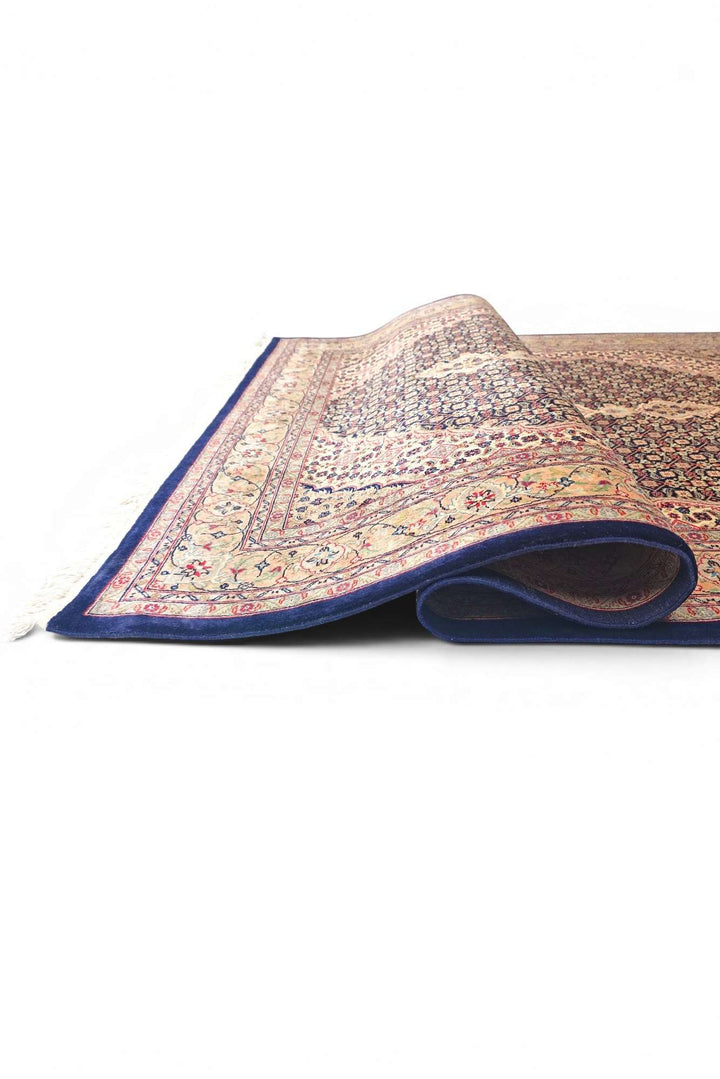 Rose mahi Tabriz hand-knotted Pakistani wool rug