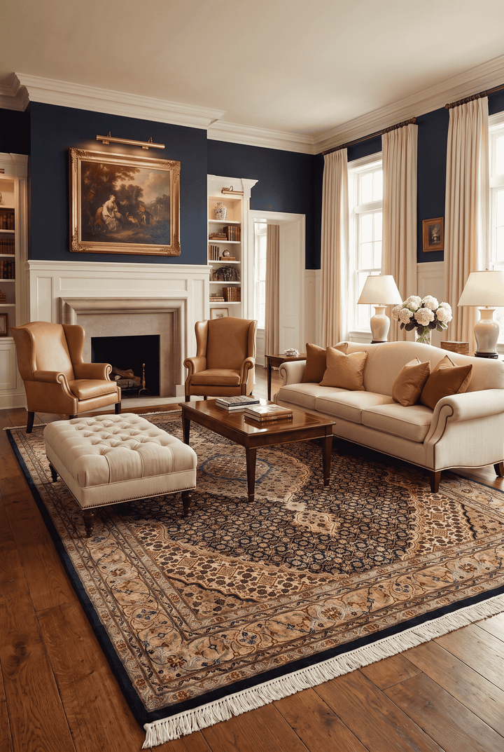 Hand-knotted wool pile of rose mahi Tabriz rug