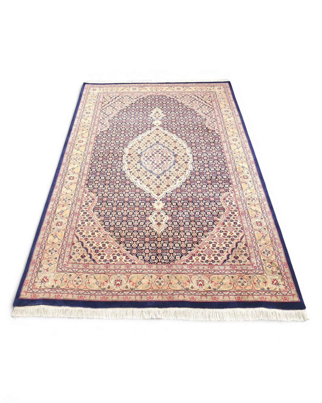 One-of-a-kind rose mahi medallion Pakistani rug