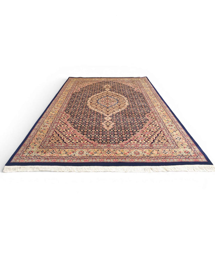 Corner of rose mahi Tabriz Pakistani double-knot rug