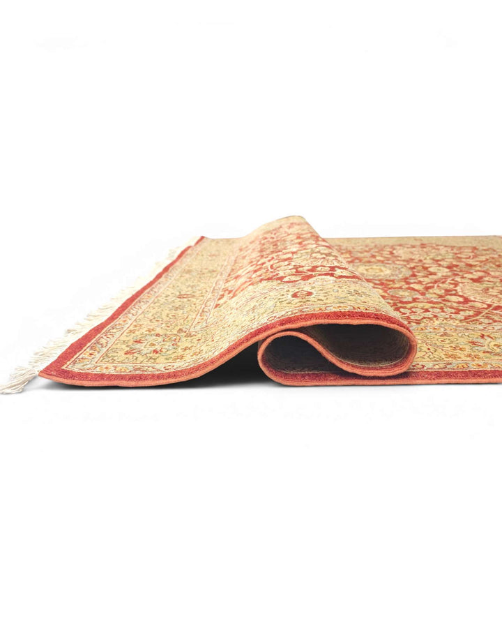 Corner of pomegranate gold Tabriz Pakistani double-knot rug